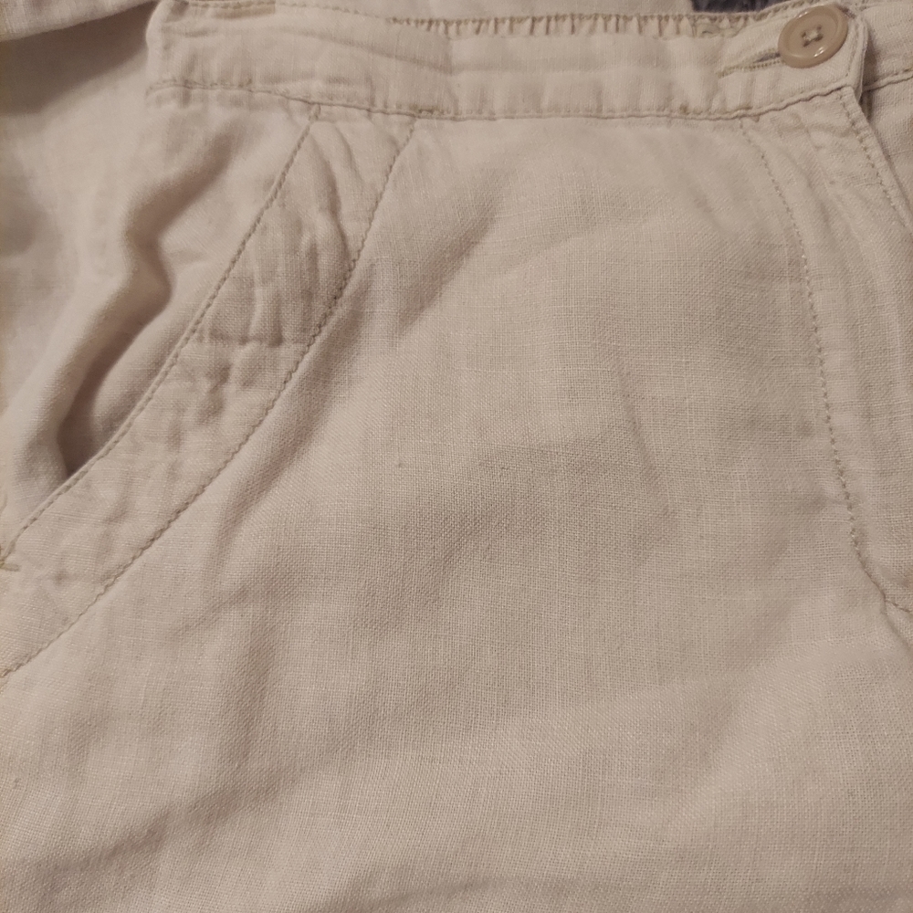 L.L. Bean linen pants ivory 10m/tall